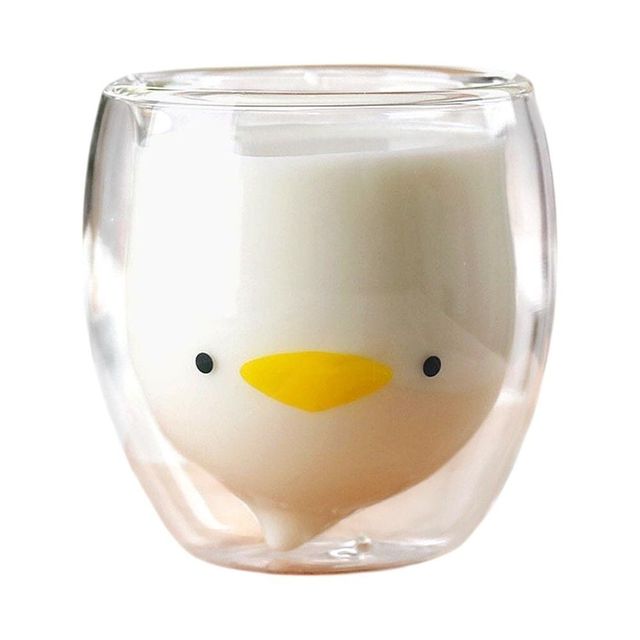 이중 유리컵 (250ml 깜찍오리)
