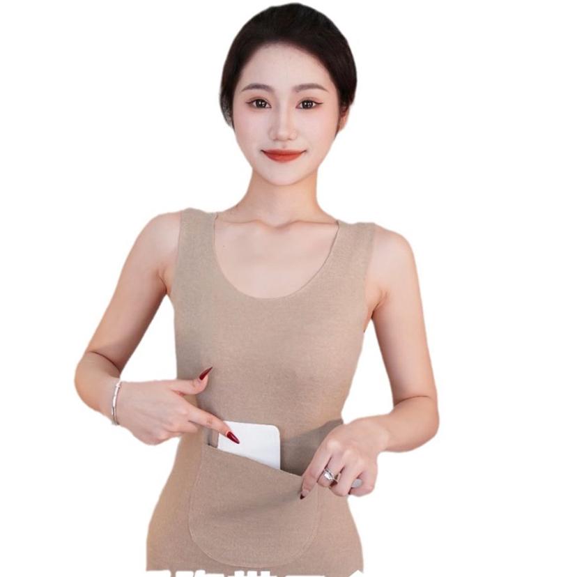 겨울 융털 기모나시 여성 핫팩 보온나시 KK772 내복 발열 innerwear