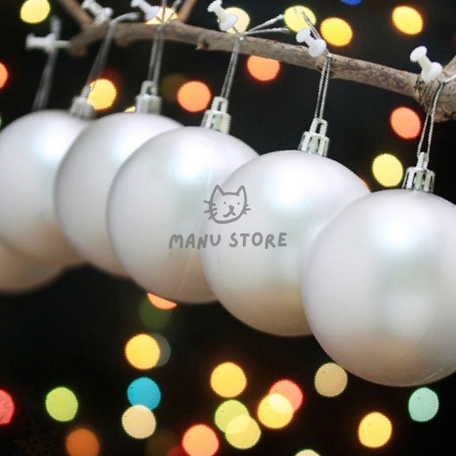 크리스마스트리꾸미기 트리볼 실버 무광볼 6p세트 8cm