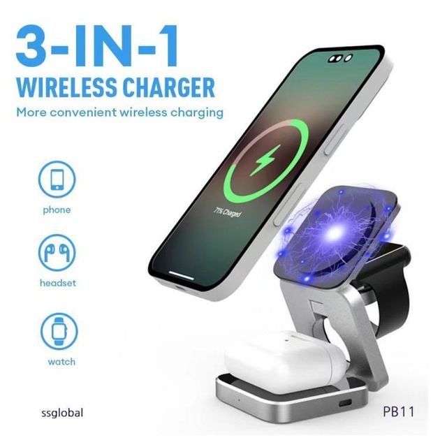 충전기 무선 맥세이프 인증 3in1 보조배터리 pb11 핸드폰 USB 대용량 핫팩