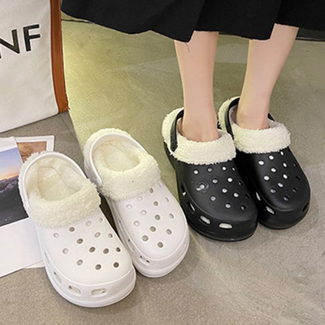 여성 EVA 키높이 6cm 털 슬리퍼 - 내피 탈부착 샌들