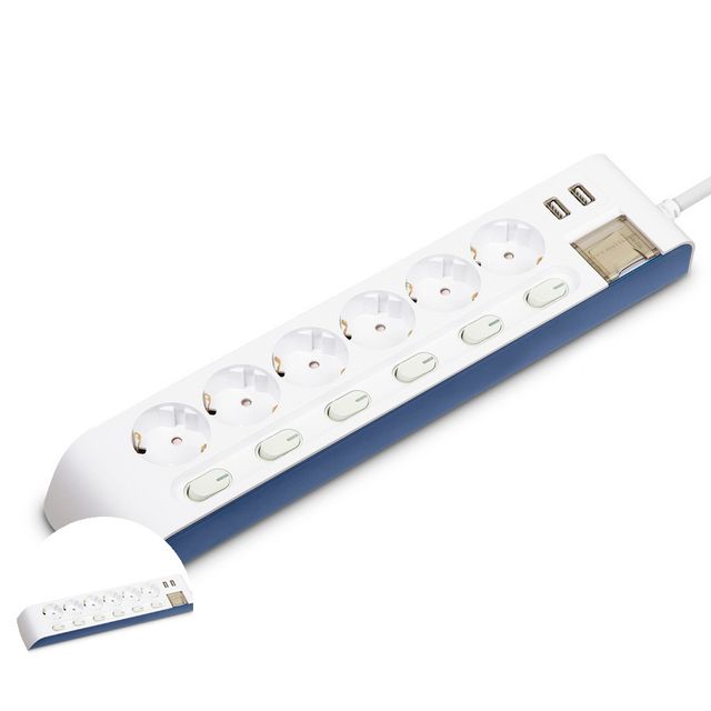 USB 멀티탭 6구 개별스위치, 굵은 선 안전 연장선 콘센트