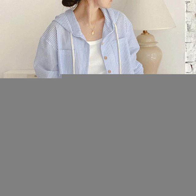 시어서커 남방 모브 후드 셔츠 스트라이프 여름