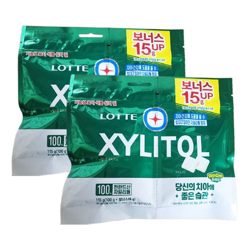 롯데 자일리톨 리필 오리지날 105g 2개입 껌 세트