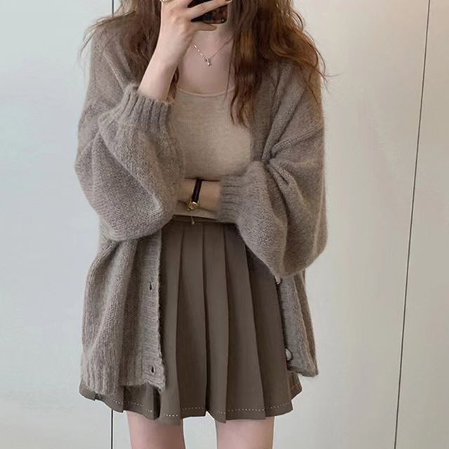 CWTG6812 소프트터치 루즈핏 봄가을겨울 경량 가디건