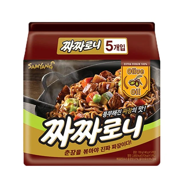 삼양 짜짜로니 멀티 140gX5봉 - 달콤짭짤한 짜장 볶음면