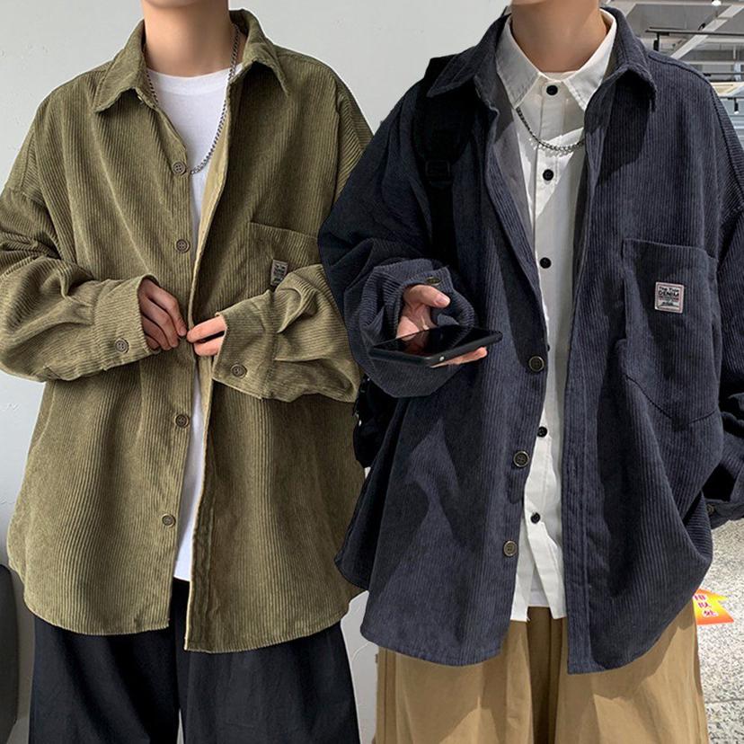 남성 오버핏 골덴 남방 - 따뜻한 코듀로이 셔츠