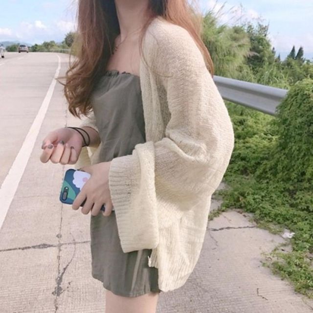 신상 니트 오버핏 롱 코디 여성 숄 기본가디건 오픈