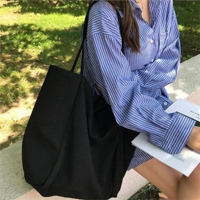 에코백 여성 숄더백 데일리 숄더백 직장인 캔버스 코튼 무지 여행