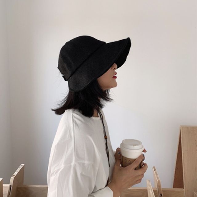 여성 접이식 선캡 밀짚 자외선 차단 모자