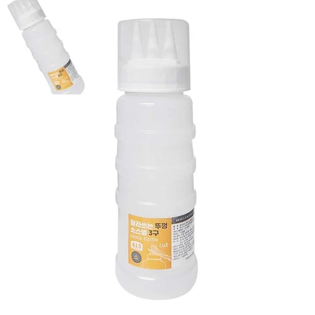 잘라쓰는 뚜껑 소스병 3구 소 300ml 소형소스용기 분리형뚜껑소분용병 원터치보관병 주방테이블용