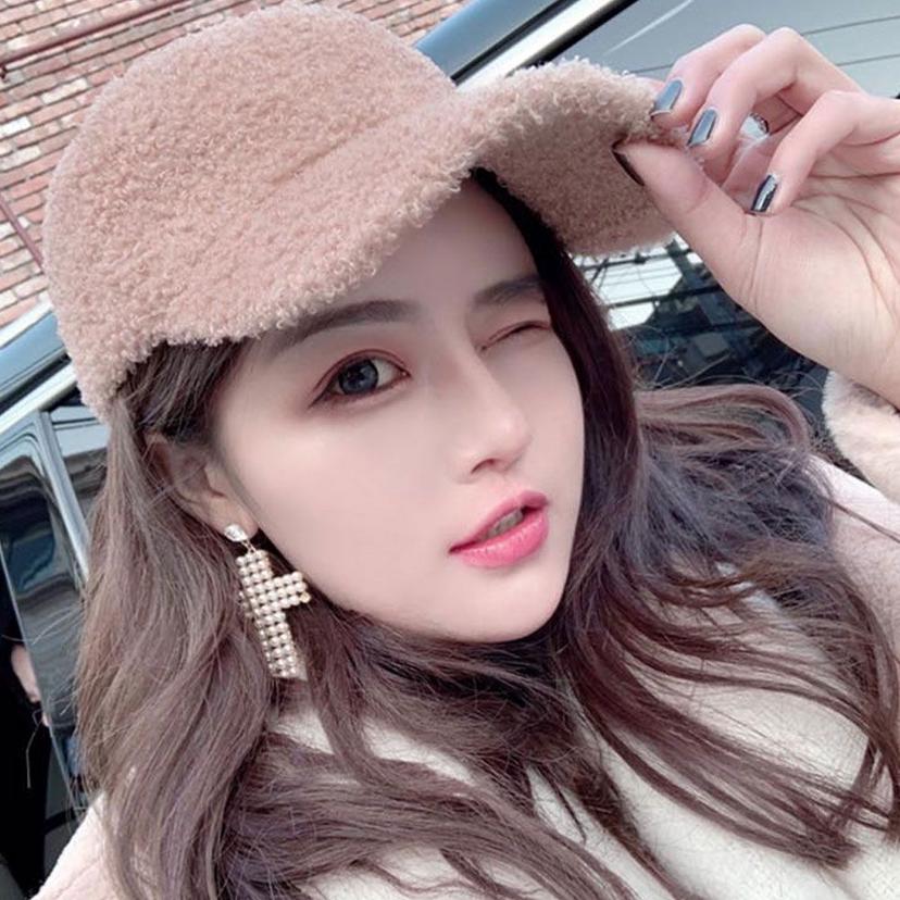 남녀공용 겨울 양털 뽀글이 퍼 패션 캡모자 야구모자