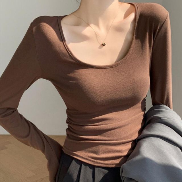 긴팔 슬림 무지 긴팔티셔츠 골지 레이어드 베이직 여성 기본 가을