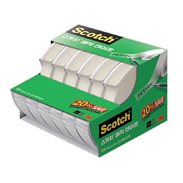 3M 스카치 매직테이프 104-6 세이빙팩 12mmx11m 투명 접착테이프