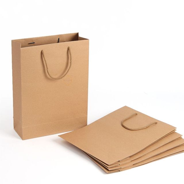 무지쇼핑백 5p 26x35cm 무지종이가방 크라프트쇼핑백 도시락종이가방