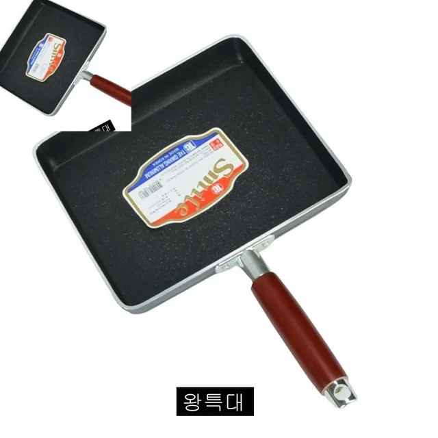나무손잡이 사각 후라이팬 왕특대 계란프라이팬 계란후라이팬 달걀말이후라이팬 네모후라이팬