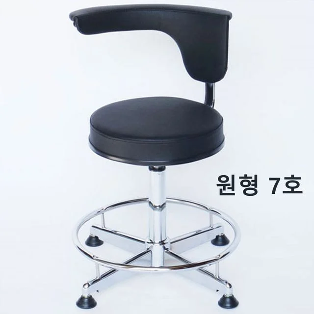 진찰실 의자 원형7호 C7, 등받이 고정형 검정색