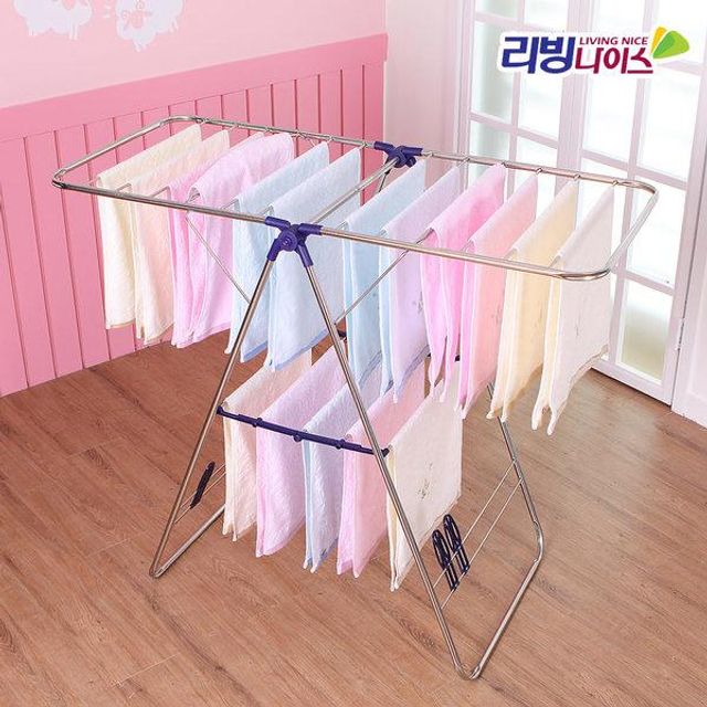 리빙나이스 Y형 대형 빨래 건조대 튼튼한 이동식
