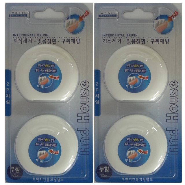 무향 가는 치실 50M 4개 세트 - 위생적인 구강 관리