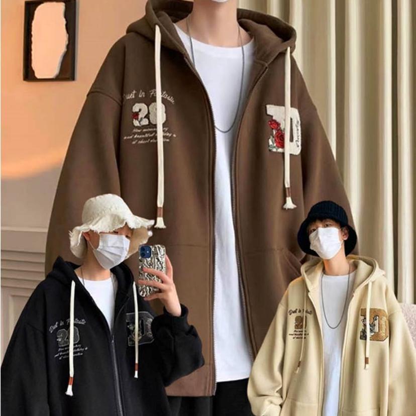 남성 데일리 끈 후드집업 스탠다드핏 후드티 아우터 - 편안한 캐주얼