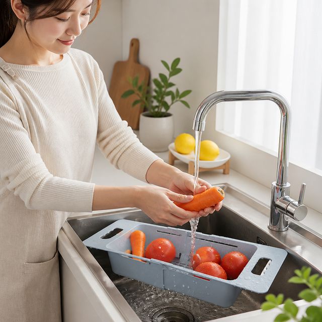 주방 싱크대 슬라이드 선반 확장형 식기 건조 채반 랙