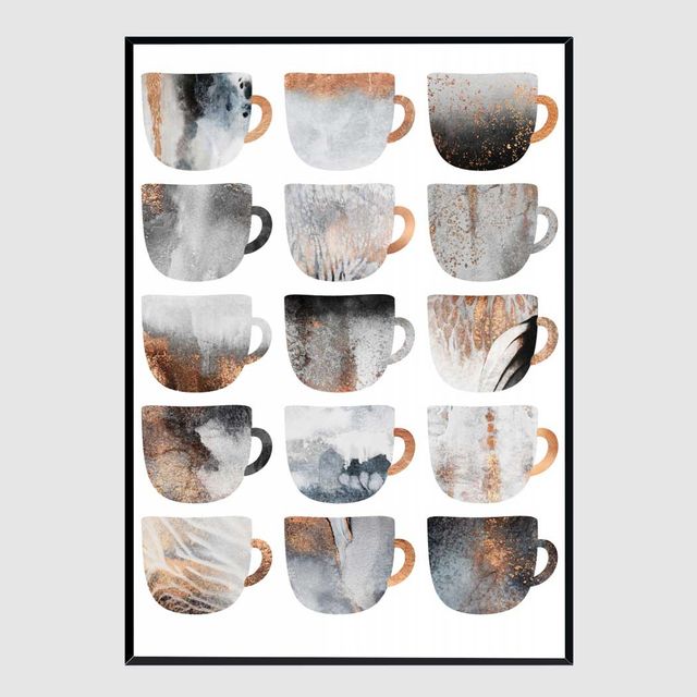 슬림액자 Dreamy Coffee Cups A3 - 몽환적인 커피 일러스트 벽걸이