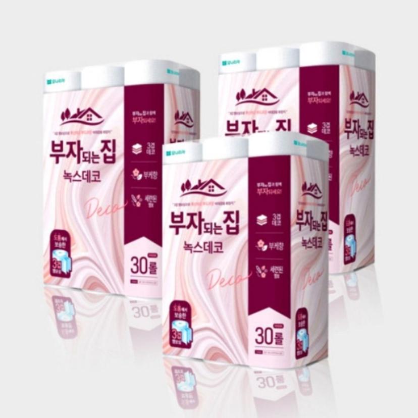 모나리자 녹스데코 3겹 30m 30롤 3팩 대용량 세트