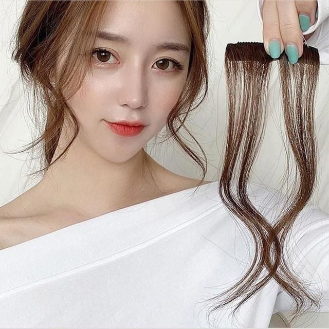 S컬 옆머리 부분가발 3p 라이트브라운