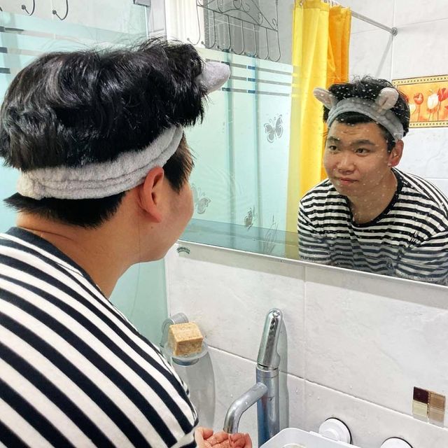 그레이 토끼 세안밴드 - 머리고정 심플한 세안용품