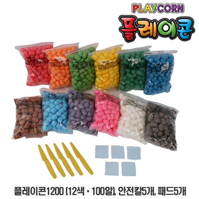 1200 100P 12색 만들기재료 물부치 만들기활동 칼라수수깡 옥수수소재