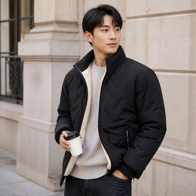 겨울 방한 패딩 자켓 남성 융털 깔깔이 점퍼 외투 양털 안감 보온 범퍼 작업복