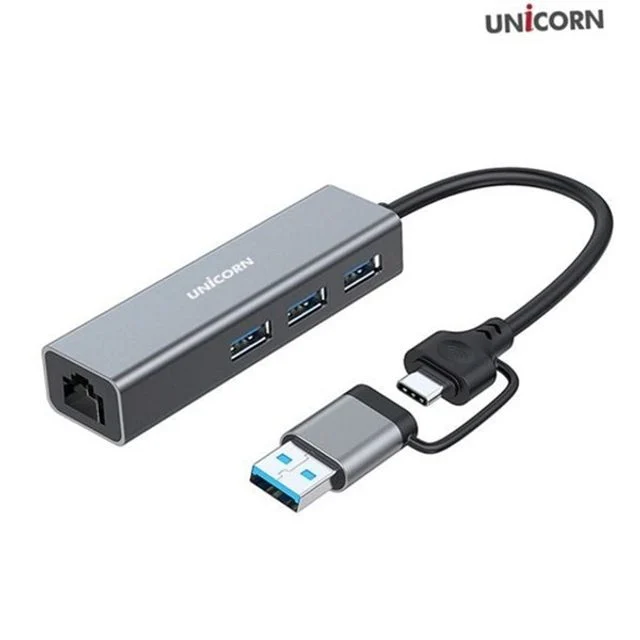 기가랜 usb 허브 유선 랜 카드 노트북 usb 3 포트