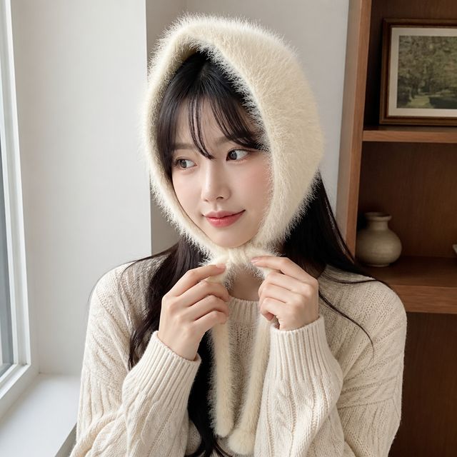 4컬러 앙고라 넥워머 헤어커치프 니트 귀도리 보넷 스카프 겨울 방한용품