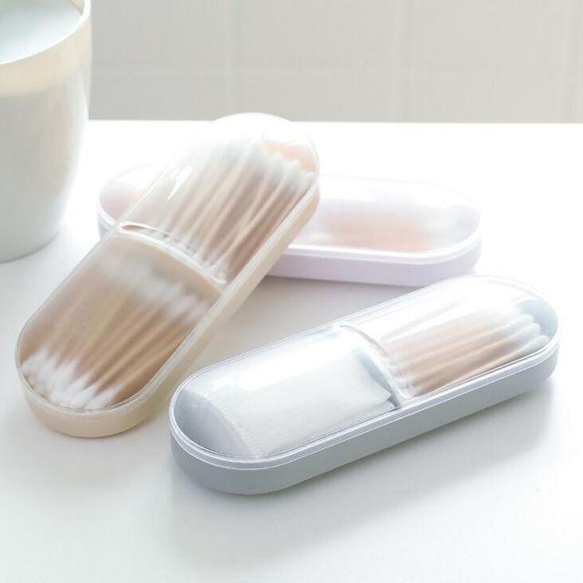화장솜 수납 케이스, 면봉 보관함 페이스 소품 정리
