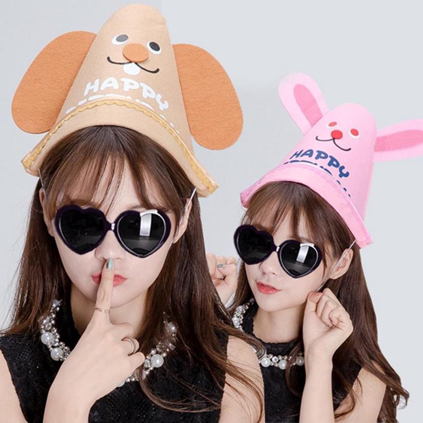 파티 장식 소품 부직포 동물 생일모자, 홈파티용 고깔모자