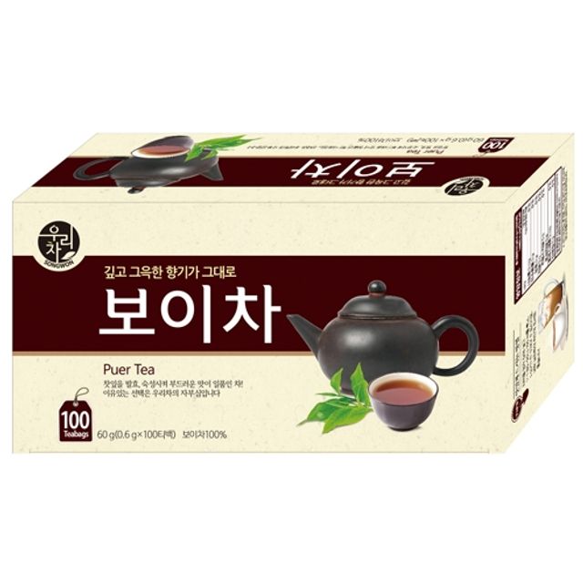 송원 보이차 100T - 발효 전통 차, 소화 촉진 및 체중 관리 지원