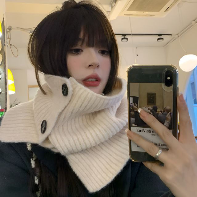 겨울넥 워머 목플러 단추 넥 니트 겨울용 보온