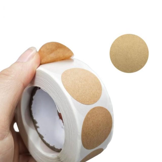 원형 청첩장 크라프트 봉투 롤스티커 25mm 실링 마감 방수스티커 품스티커
