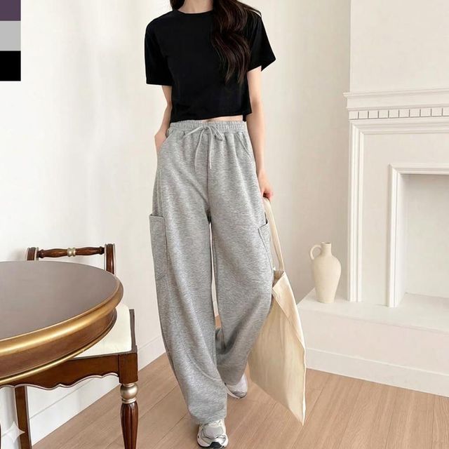 여성 포켓카고 벌룬 루즈핏 운동복 밴딩 바지 카고팬츠