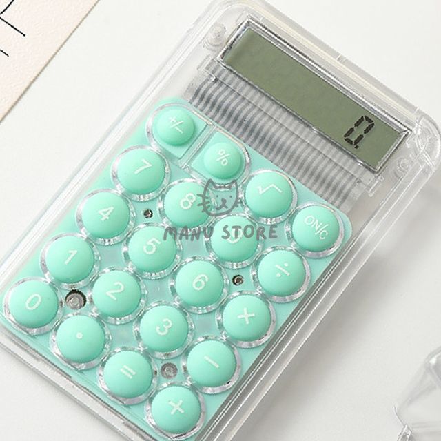 전자계산기 심플한계산기 투명 미니 계산기 민트