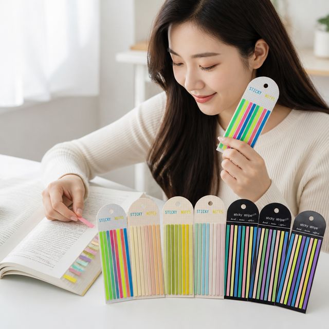밑줄 인덱스 필름 스티커 독서 공부 교재 사무용품 하이라이터 인덱스지