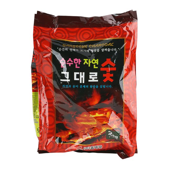 가마골 나무 숯 2kg 7-8인용 바베큐 캠핑용 연료