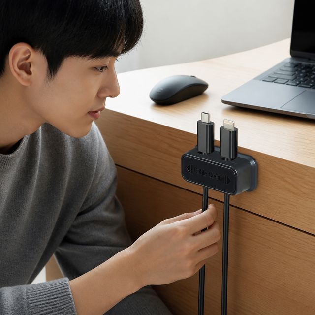 케이블 선 정리 홀더 슬라이딩 자석 5컬러 책상 데스크탑 정리용품