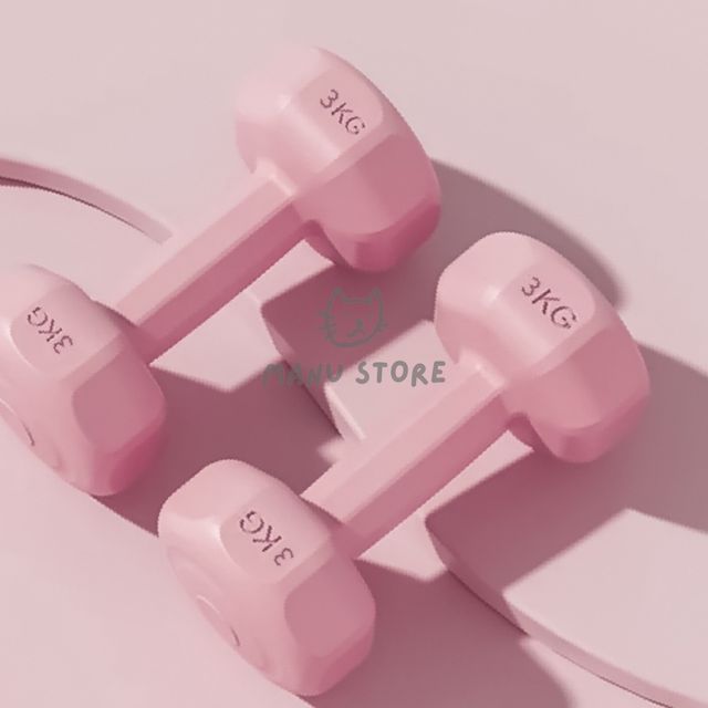 홈트덤벨 여성용아령 육각 아령 2개세트 3kg 핑크