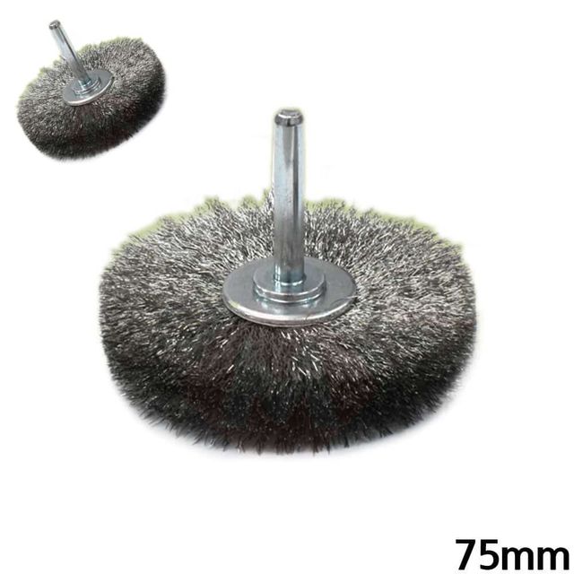 T형 스텐 브러쉬 75mm 드릴용 평브러쉬 T형브러쉬 회전브러쉬 드릴브러쉬 철브러쉬