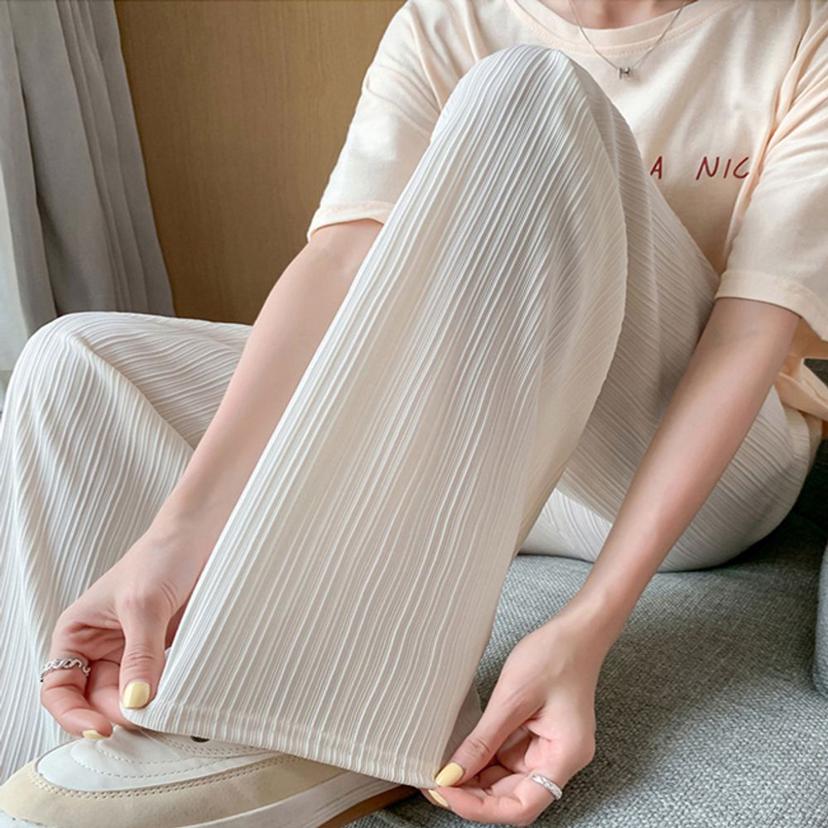 여성 여름 냉감 플리츠 밴딩 팬츠 쿨링 주름 바지