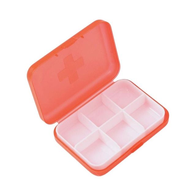 사각 6칸 알약 케이스 (레드)