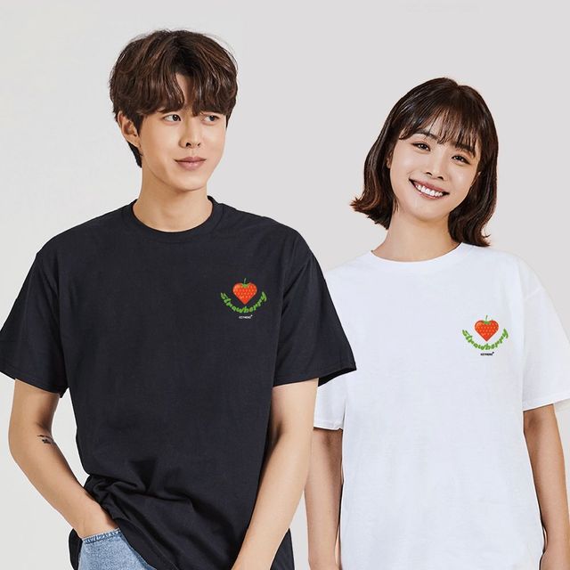 키밍 맨투맨 후드티 딸기 여름코디 여름반팔티