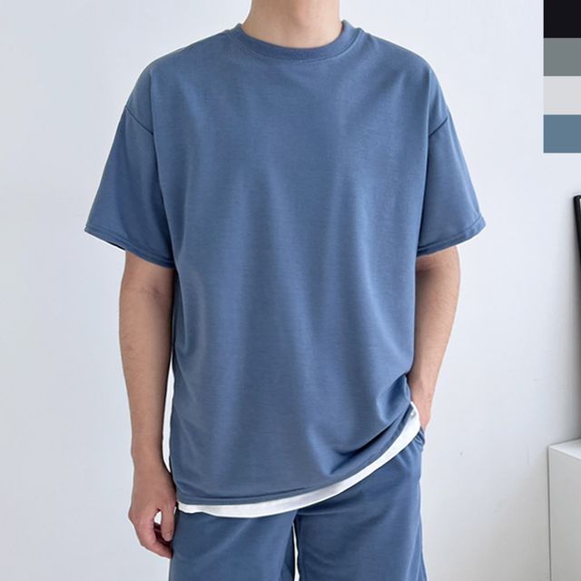 GQQ M680 남자 오버핏 반팔티 - 편안한 데일리 트레이닝 상의