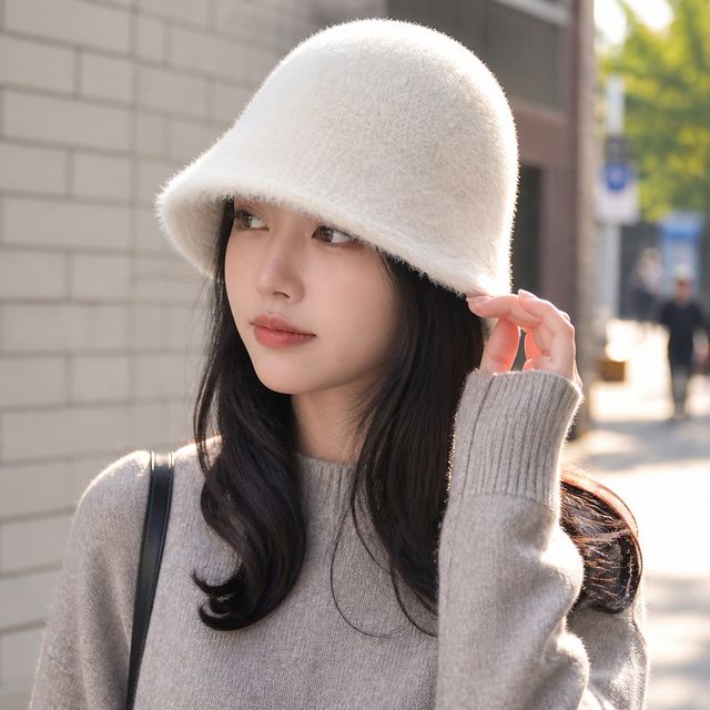 마일드 라운드 니트 방한모자 귀도리 털벙거지 여성 가을 겨울 데일리 모자